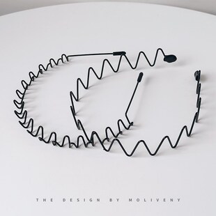 男士黑色金属发箍洗脸用发窟运动隐形背头压发固定头箍不勒头发卡