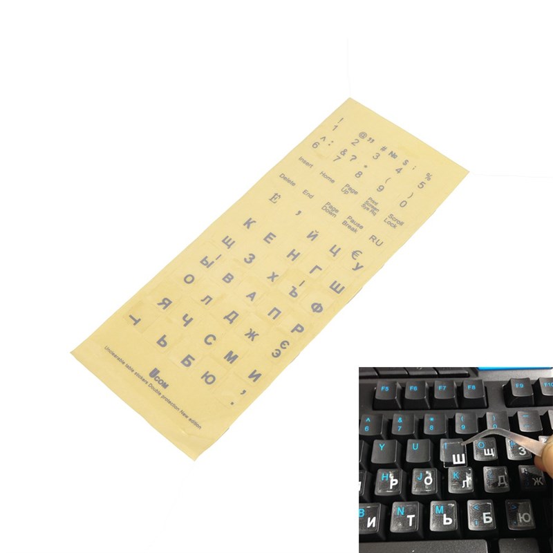 New Russian Transparent Keyboard Stickers Russia Layout Alph