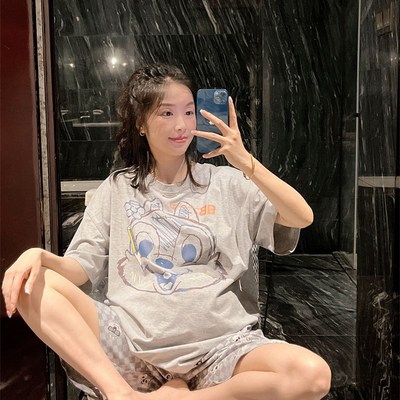 网红2024年夏款睡衣情侣装一男一女薄款家居服大码200斤套装