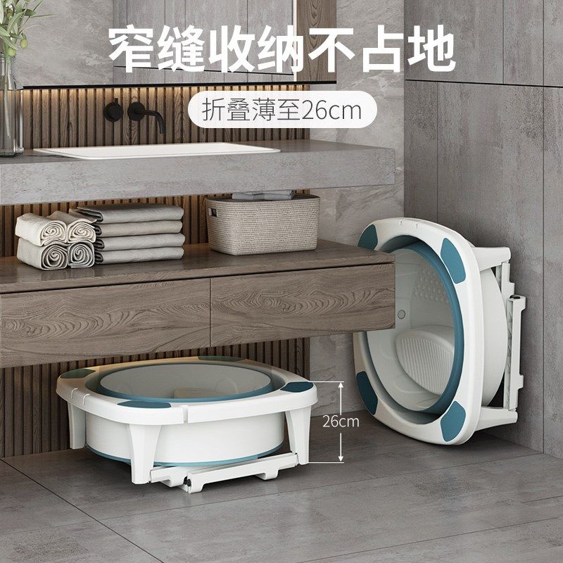 成人折叠泡澡桶塑料洗澡盆加高沐浴桶宝宝游泳桶大人全身泡澡神器