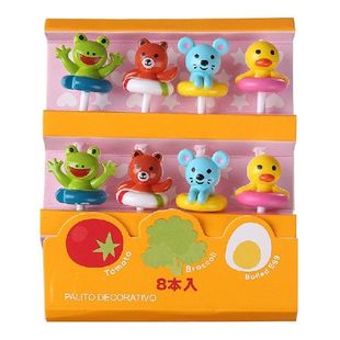 Stick Fork Fruit Animal Lunch Cartoon 速发8pcs