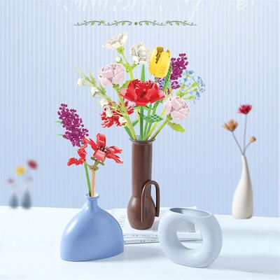 网红Blume Bouquet Bausteine Set Künstliche Blumen Mit Exqui