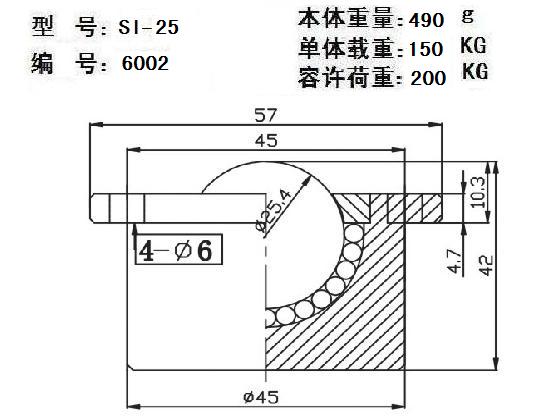 重载万向球SI-25方法兰万向轴承 SI-30/SI-38/SI-51/SI-60万向轮