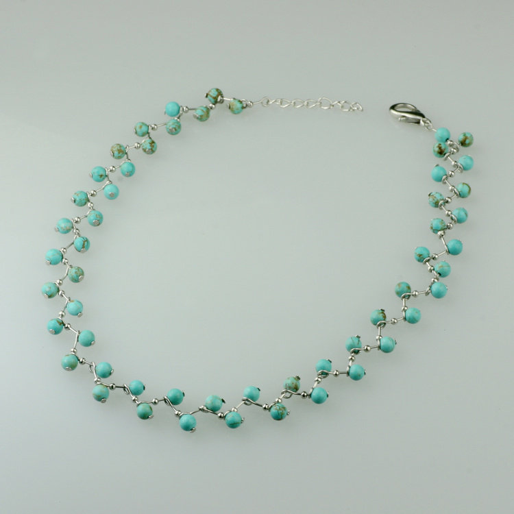 素元 绿松石短款项链锁骨颈链新款手工J女韩国时尚首饰饰品毛衣链,饰品/流行首饰/时尚饰品新,颈饰,淘宝优惠券,粉丝福利购,淘宝优惠卷