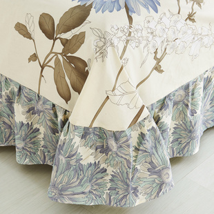 全棉素色床单单件 纯棉 双人带花边 田园 棉布 2.0m床 双人 印花