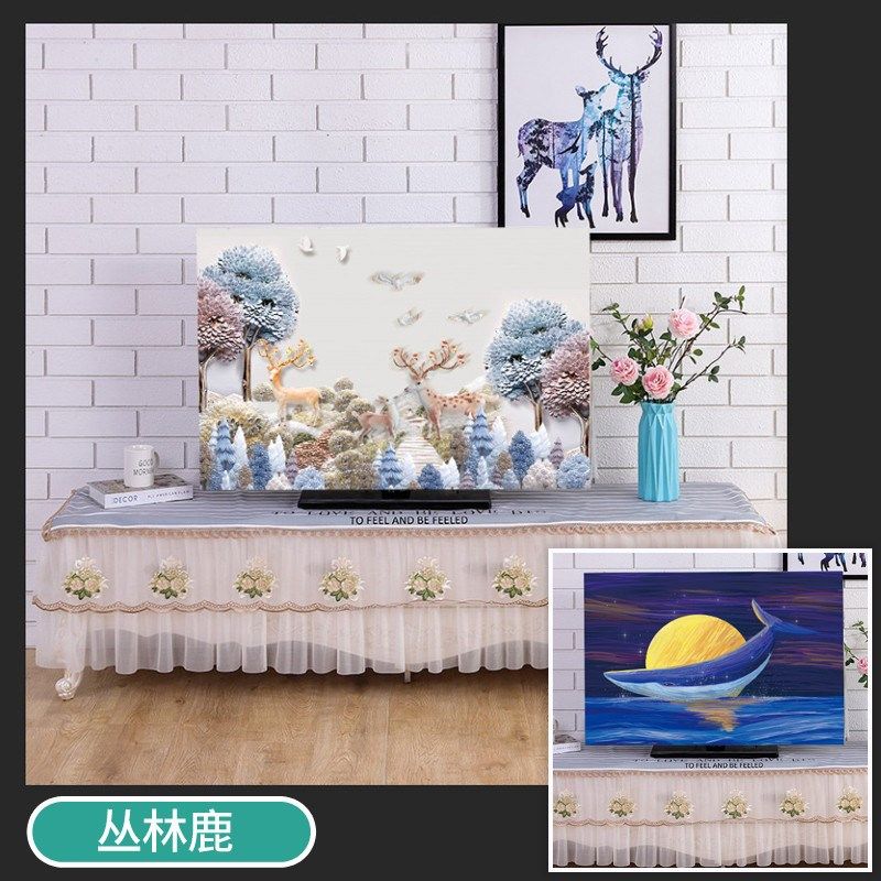 电视机罩双面防尘罩套挂式55英寸65液晶电视机套盖布曲面电视新款