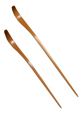 弯月头手工万目精磨玉竹茶拨茶针 镜面竹茶扒竹茶匙 精致竹制茶勺