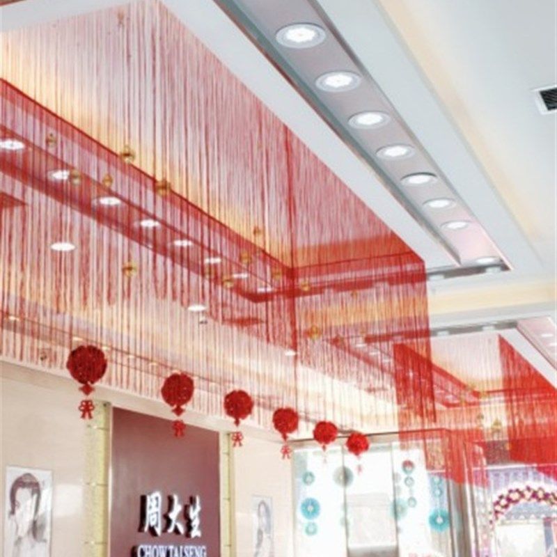 3米*1米魔术贴自粘加密流苏帘短款字母贴线帘 商场吊顶装饰帘,居家布艺,门帘,淘宝优惠券,粉丝福利购,淘宝优惠卷