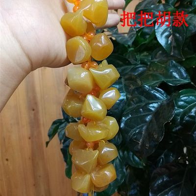 云南保山腾冲龙陵天然黄龙玉挂件汽车内挂饰茶壶把把胡糊玉石车挂