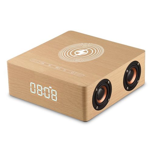 Q5A蓝牙音箱无线充时钟闹钟 智能触控家居插卡音响 礼品LOGO 工厂
