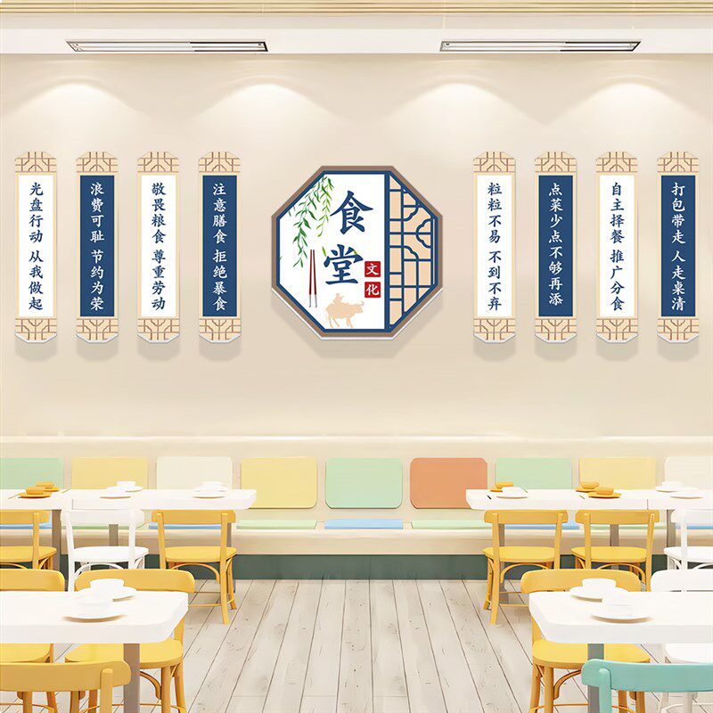 小饭桌墙面装饰幼儿园环创托管班文化背景墙贴餐厅食堂海报挂画,家居饰品,文化墙贴,淘宝优惠券,粉丝福利购,淘宝优惠卷