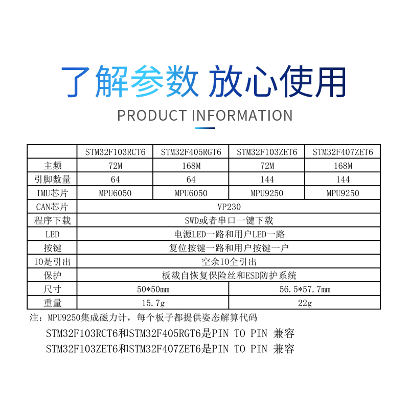 STM32F103RC F405RG F407ZE控制器CAN MPU6050 MPU9250