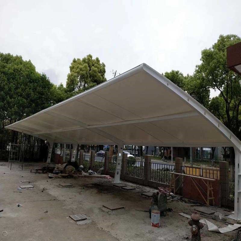 膜结构停车棚户外充电桩雨棚 自行车车棚J 张拉膜遮阳汽车棚遮雨