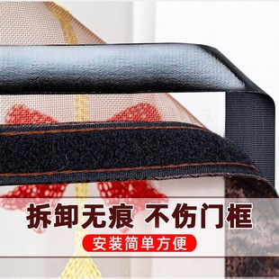 大门防蚊门帘子全磁条家用防蝇纱门J魔术贴蚊帐磁性自吸免打 夏季