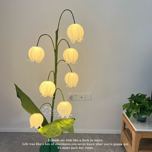 直销大型装饰花铃兰带灯款DIY手工材料包美陈商场橱窗装饰落地灯