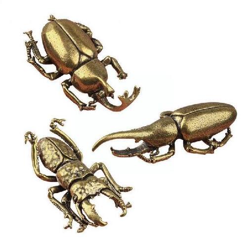 热销Solid Brass Beetle Decoration Handicraft Antique Bronze