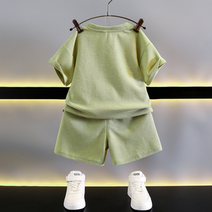 男童夏装 t洋气宝宝衣服男孩帅气韩系短袖 2023新款 套装 儿童两件套