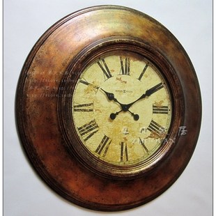 美式金色铁艺别墅大挂钟家居客厅酒店背景装饰钟表大表盘玻璃钟面