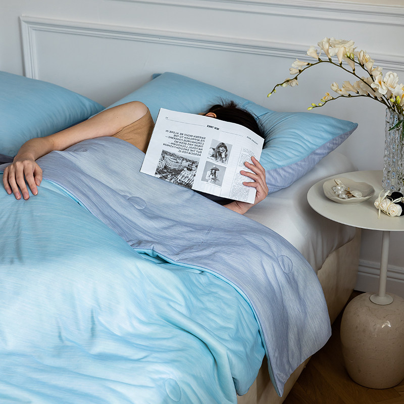 夏天凉感丝夏被空调被夏凉被可机水洗夏季单人双人薄被子春秋被芯