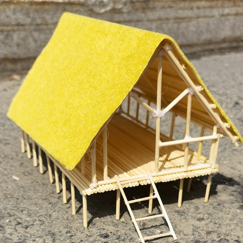 适用diy手工模型n制作材料木冰糕棍冰棒棍条河姆渡人干杆栏式房屋
