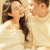 居家情侣影楼D摄影服饰白色针织毛衣粗线毯 孕妇拍照服装 韩版 新款