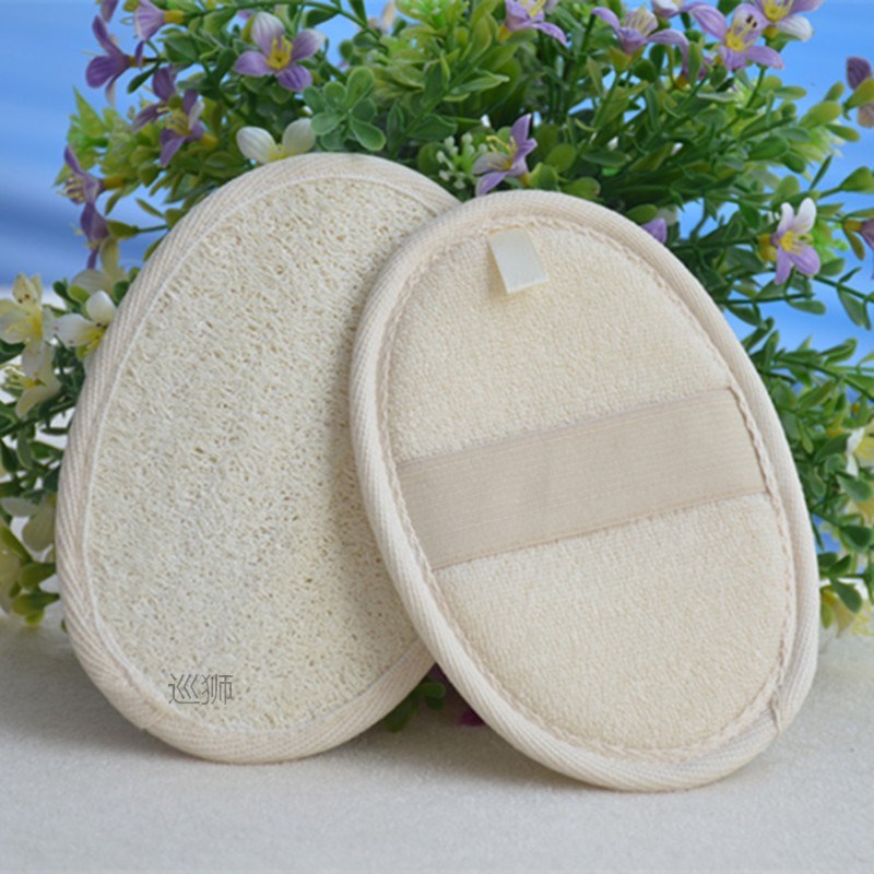 Natural Loofah Sponge Bath Rub Exfoliate Bath Glove Oval Bat