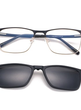 近视偏光磁吸挂钩眉毛款镜框套镜方D框墨镜夹片开车男复古潮2129