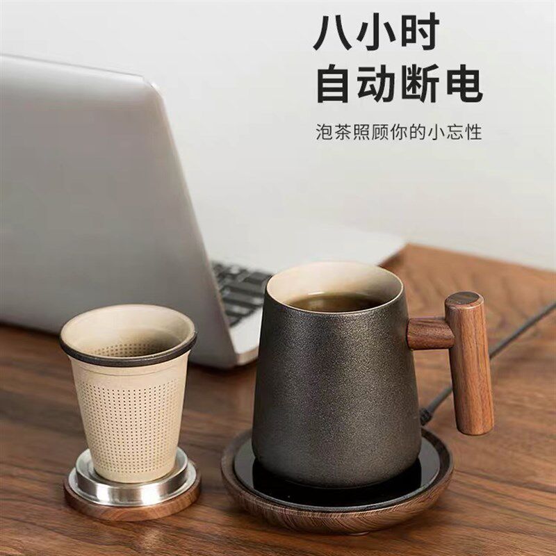 日式耐热玻璃带盖陶瓷杯办公室男女士保温垫泡茶杯送礼袋恒温套装