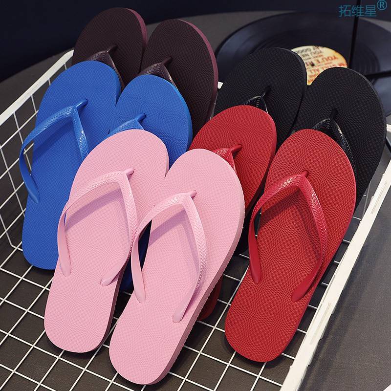 推荐Women Summer Beach Slippers Solid Color Non-slip Couple-封面