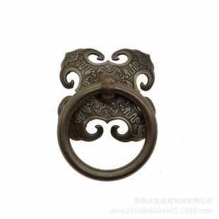 跋老式古铜大门仿古别墅拉手定制门把手中式敲门器门实心门环古建