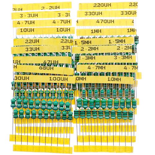 18种180个0510色环电感器1W直插22uH 33uH 47uH 10mH色码电感套装