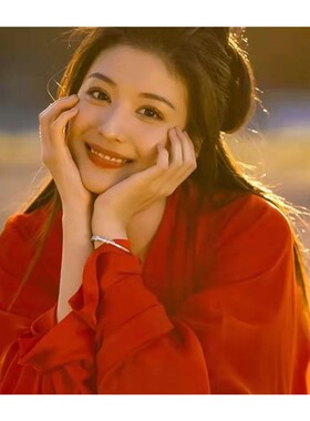 红色汉服女成年人魏晋风150小个子中国风超仙女侠古装广袖舞蹈服
