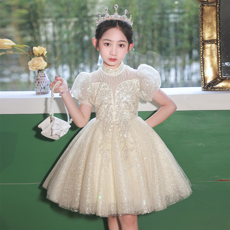 现货女童礼服公主裙高端礼服儿童C生日宴裙子花童婚礼女孩表演演