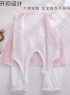 婴儿夏季连体衣女孩裙o子衣服夏天哈衣0一6月3女宝薄款a类纯棉夏