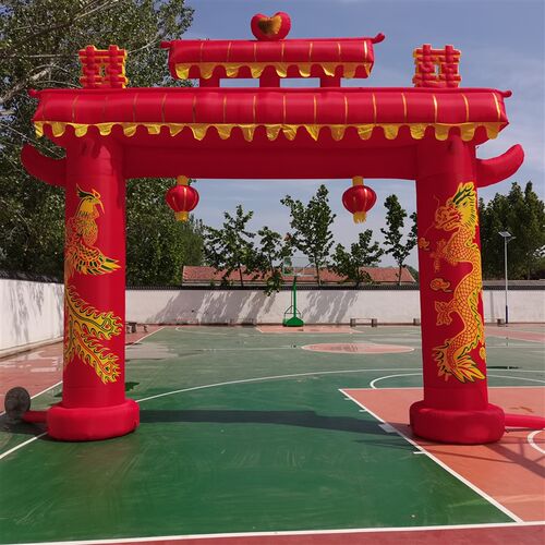 龙凤拱门充气牌坊婚庆气模牌楼婚礼彩虹门庆典气拱门风机喜事结婚