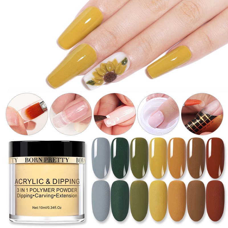 BORN PRETTY Acrylic Dipping Nail Powder Crystal Glitter Deco