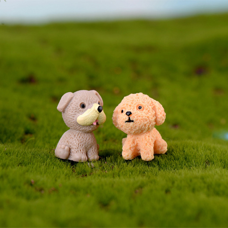 推荐Resin Miniature Cute Puppy Figurines DIY Desktop Mini Mi