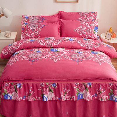 新款加厚床裙四件套被套被罩床罩结婚庆床上用品像纯X棉全棉单双,床上用品,婚庆床品套件,淘宝优惠券,粉丝福利购,淘宝优惠卷