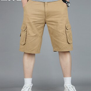 多口袋沙滩裤 胖子工装 夏R季 男士 加肥加大码 休闲五分裤 男纯棉短裤