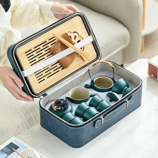 茶盘家用便携式 功夫茶具户外旅行茶具套装 泡茶壶中秋国庆礼品