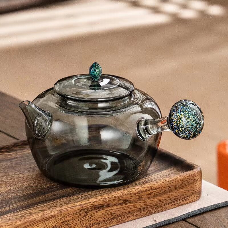 玻璃煮茶壶家用陶瓷煮茶器围炉煮茶壶老白茶专用煮茶壶侧把煮茶壶