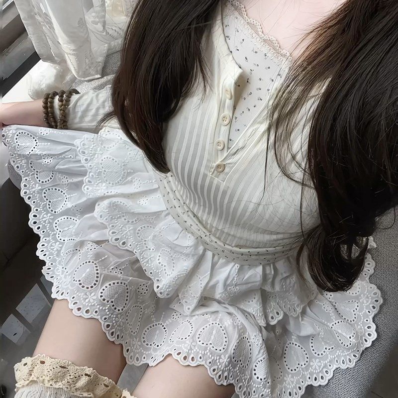 鹿屿法式复古芭蕾风纯棉蕾丝拼接蛋糕裙白色棉R布蕾丝裙撑半身裙,模玩/动漫/周边/娃圈三坑/桌游,JK制服/DK制服/学生装cos,淘宝优惠券,粉丝福利购,淘宝优惠卷