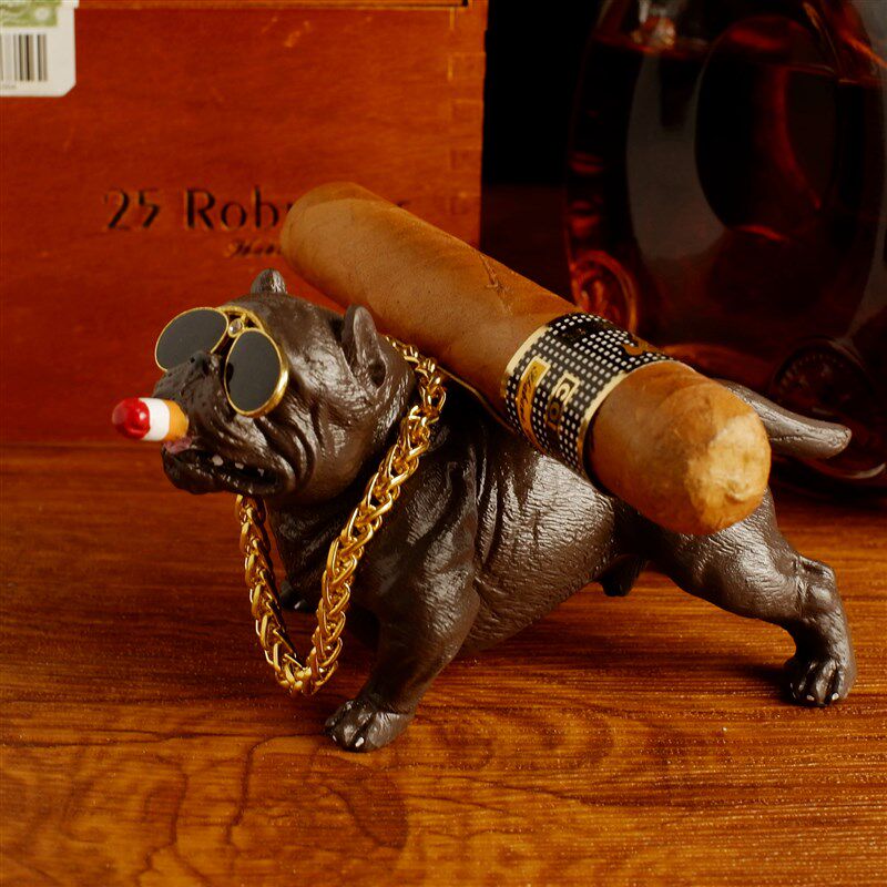 古巴雪茄烟灰缸 个性便携时尚金属烟灰缸斗牛犬造型 cigar雪茄