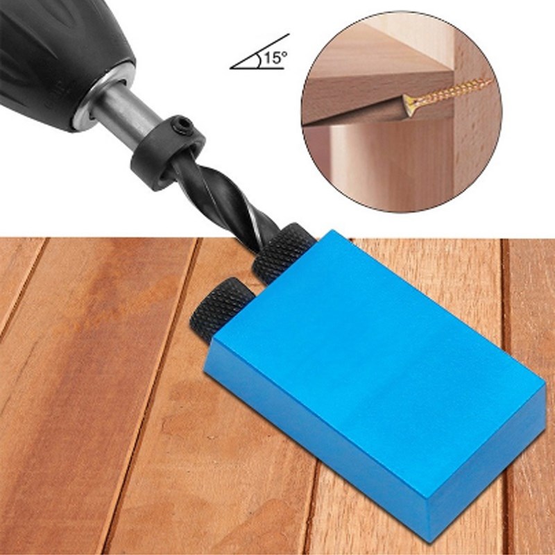 Pocket Hole Screw Jig 15 Degrees Dowel Drill Joinery Kit Car