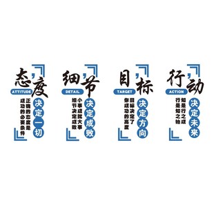 企业文化墙公司标语励志墙贴会议办公室背景墙面装 饰员工团队激励