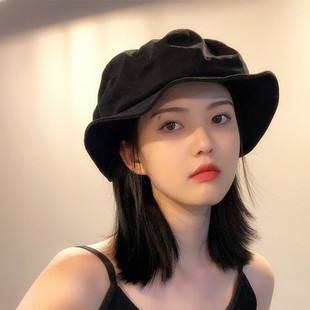 云朵帽子假发可拆卸时尚日系w简约短直发中长直发微卷锁骨发女自