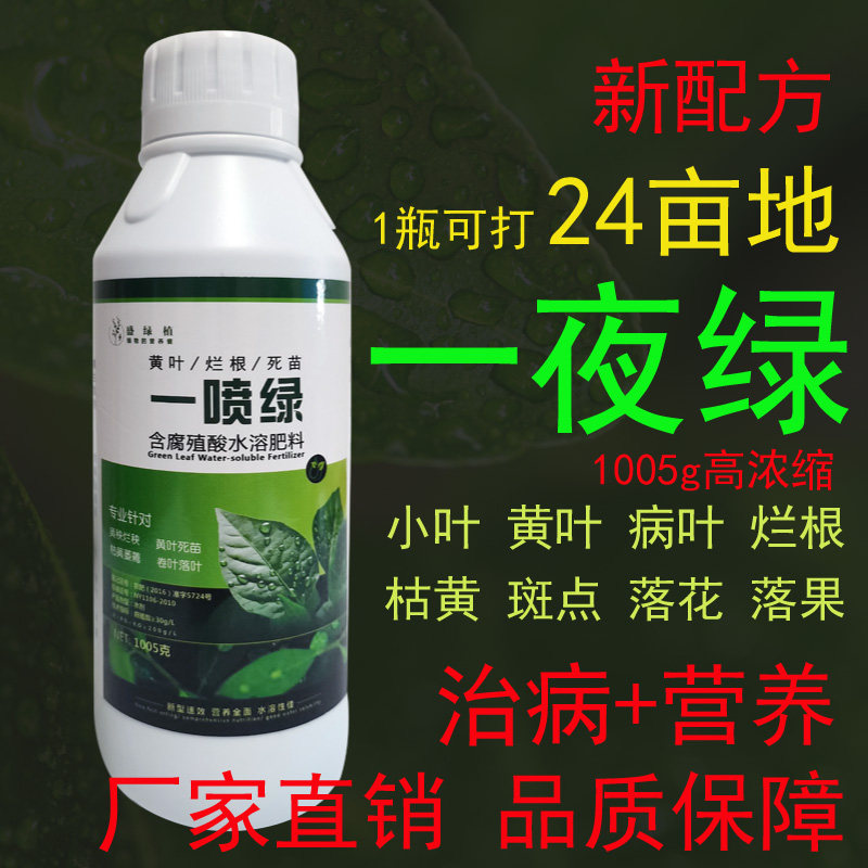 速发一喷绿黄叶变绿水溶农用氨基酸蔬菜花卉叶绿素微量元素叶面肥