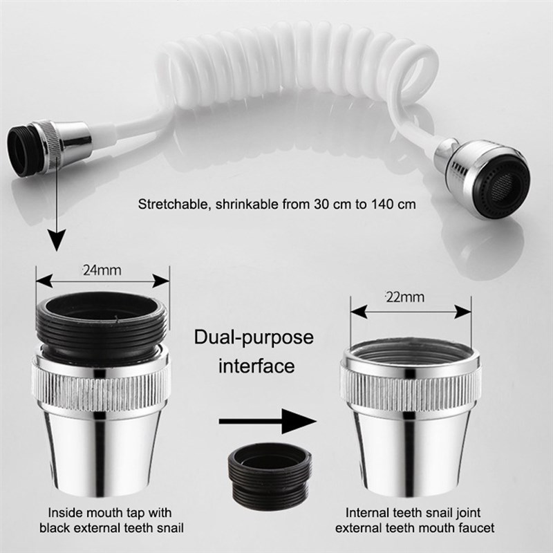 Long Hose Flexible Faucet Extended Sprayer Kitchen Sink Tap