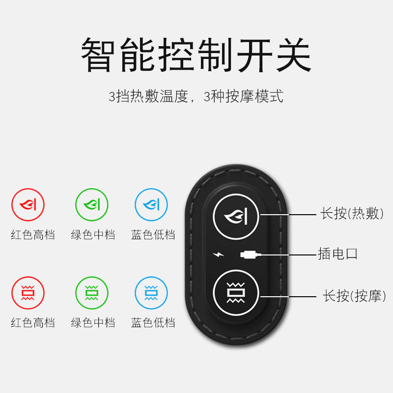 汽车护腰靠垫车载电动按摩腰靠头枕腰托座椅加热靠背车内久坐神器