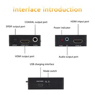 3.5mm out Audio Amplifi COAXIAL Splitter SPDIF HDMI jack